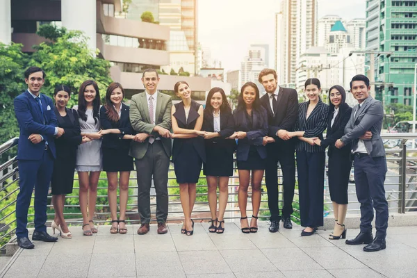 Portrait Of Business people worker Team Outside