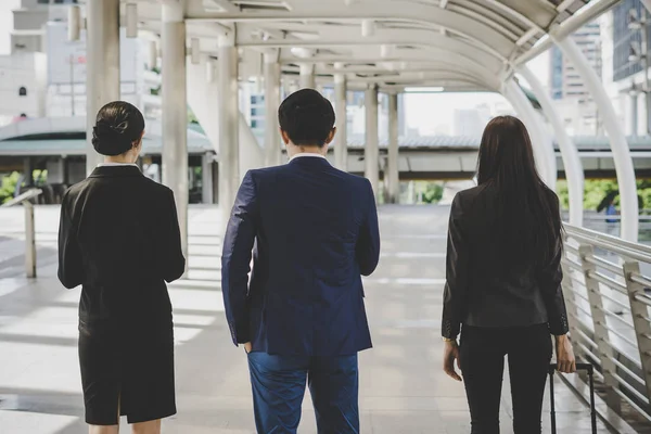 Business Man Woman Going Business Trip — Stock Photo, Image