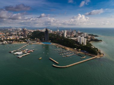 Pattaya Beach havadan görünümü. Tayland.