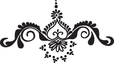 Rangoli tasarımları: Alpona, Alpana, mehndi, Kolam, çiçek desenli, desenli tasarım olarak da adlandırılır. Koyu ve beyaz arkaplan vektörü Art ile