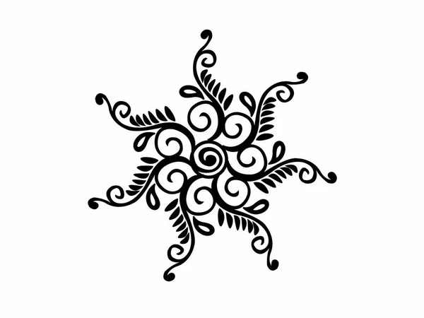 Rangoli tasarımları: Alpona, Alpana, mehndi, Kolam, çiçek desenli, desenli tasarım olarak da adlandırılır. Koyu ve beyaz arkaplan vektörü Art ile