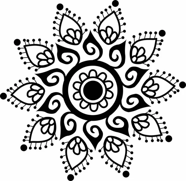 Hint geleneksel ve kültürel Mandala tasarımı beyaz arka planda izole edildi