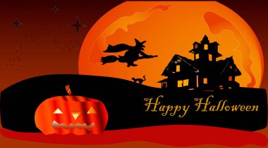 Süpürgedeki cadılar bayramı cadısı.