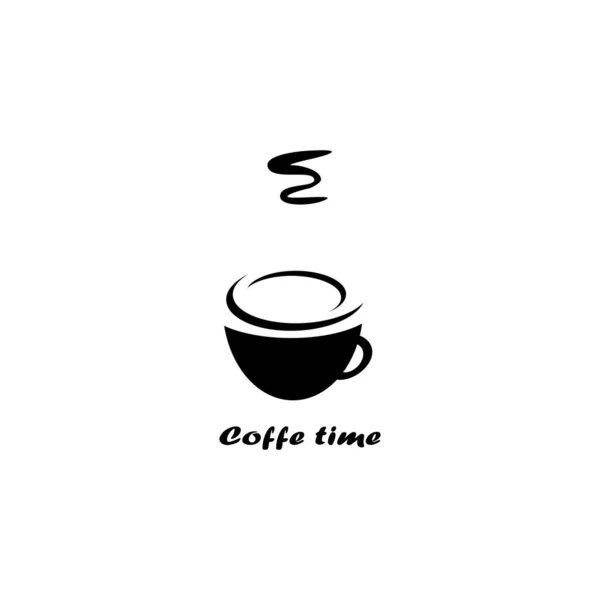 Eine Tasse Kaffee Schwarz Braun — Stockvektor