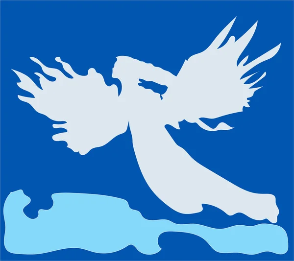 Ange Dans Ciel Avec Des Nuages — Image vectorielle