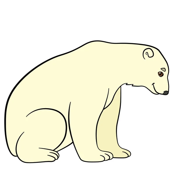 Cartoon animals. Cute polar bear smiles. — ストックベクタ