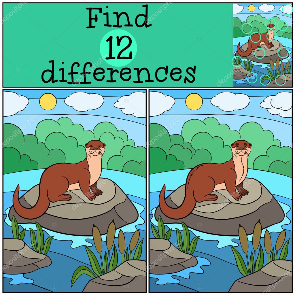 寻找两张完全相同的图片的卡通矢量插图学前儿童与熊的教育活动插画图片素材_ID:304028946-Veer图库