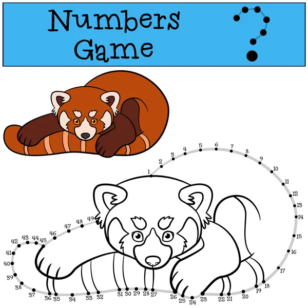 Educational game: Numbers game with contour. Little cute red pan — Stockový vektor