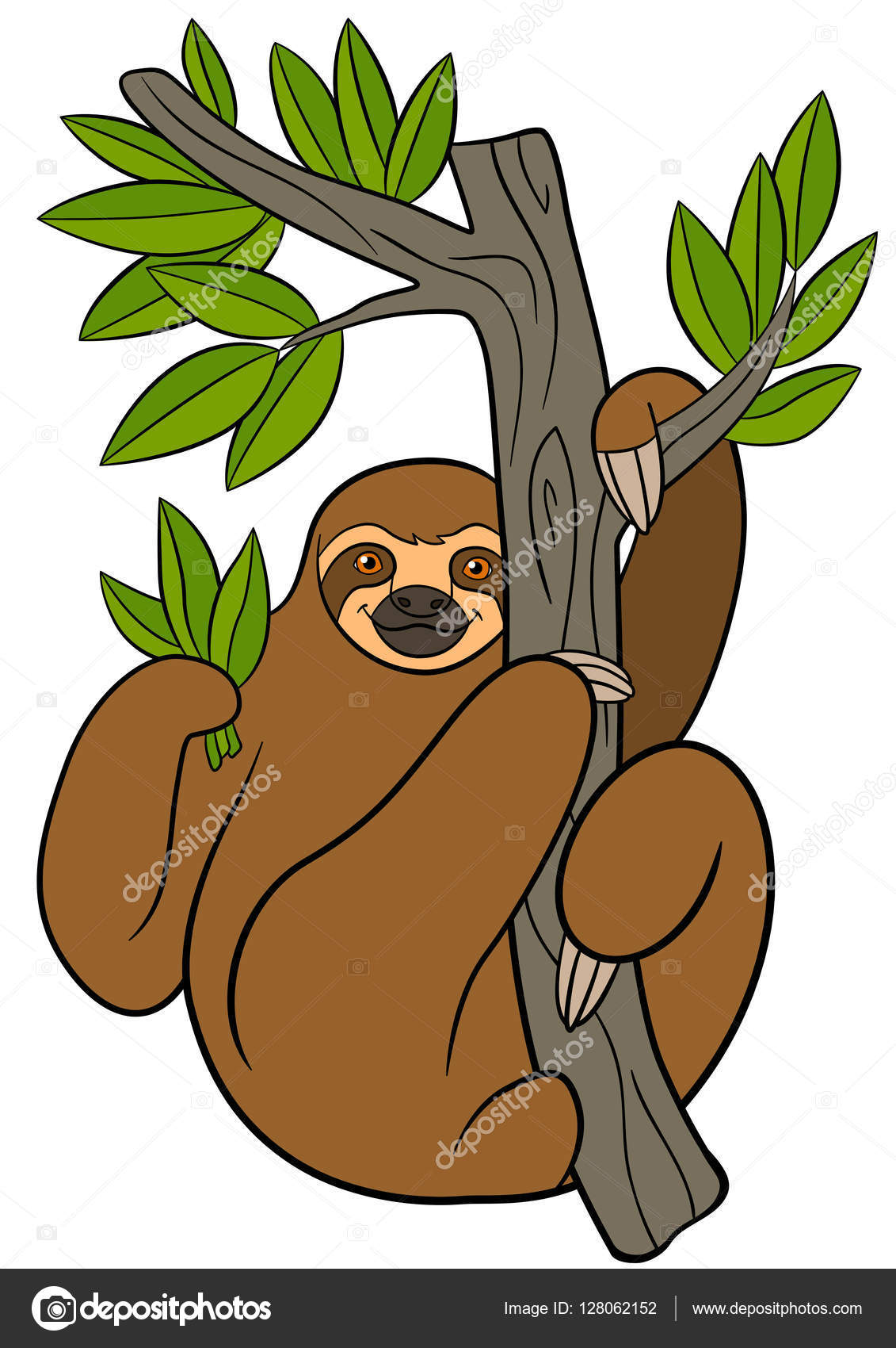 Cartoon animals. Cute lazy sloth hangs on the tree. Stock Vector Image by ©ya-mayka #128062152 Cartoon animals. Cute lazy sloth hangs on the tree. Stock Vector Image by ©ya-mayka #128062152