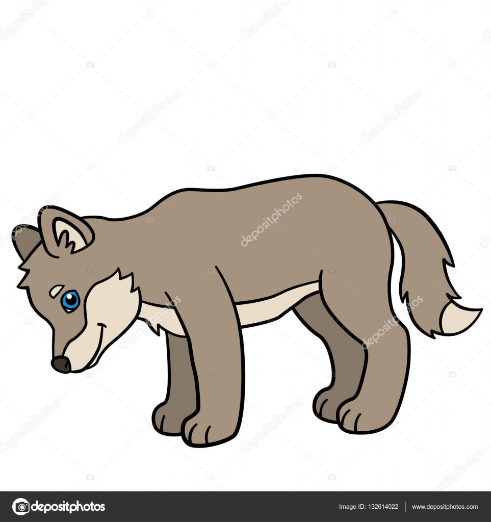Cute Baby Wolf Cartoon