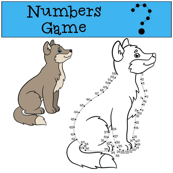 Vzdělávací hra: hra čísel s tvarem. Malá roztomilá dětská wo — Stockový vektor