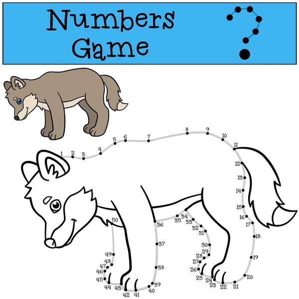 Vzdělávací hra: hra čísel s tvarem. Malá roztomilá dětská wo — Stockový vektor