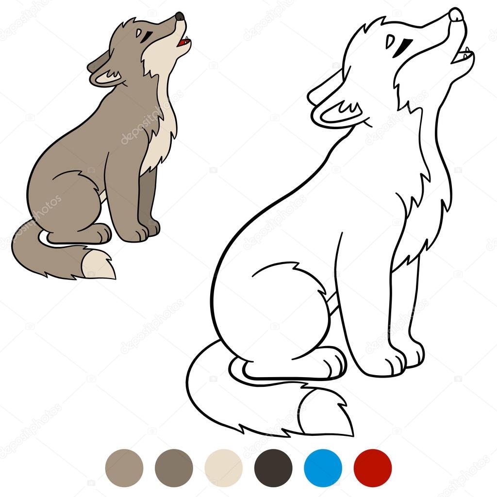 Download Pictures : baby wolves howling | Color me: wolf. Little ...