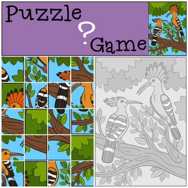 Eğitim oyun: Puzzle. İki sevimli güzel ibibikler.