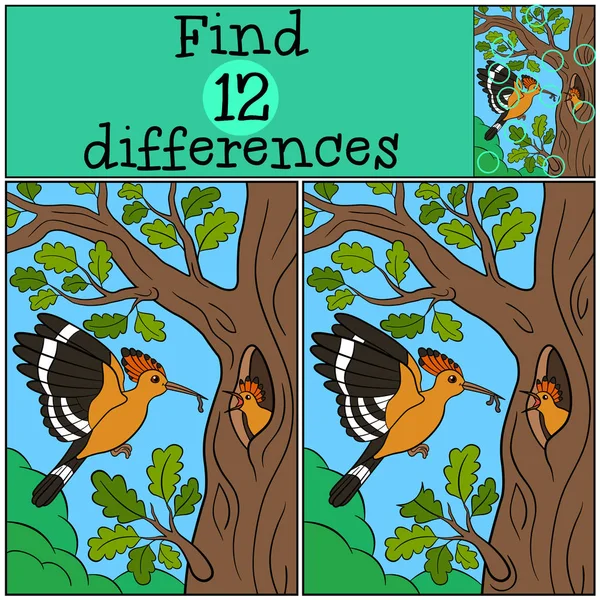 Oktatási játék: megtalálni a különbségeket. Anya búbos banka gyermekét szoptatja — Stock Vector