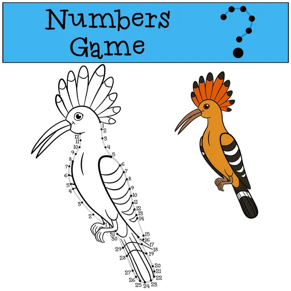 Juego educativo: Números juego con contorno. Lindo aro hermoso — Archivo Imágenes Vectoriales