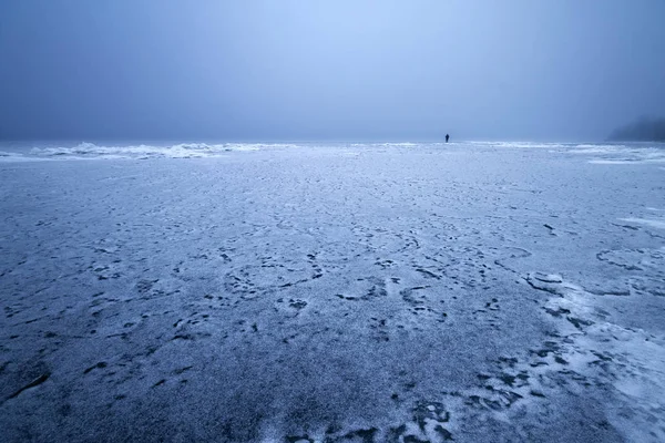 얼음 안개와 겨울 풍경 — 스톡 사진