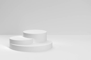 Gri arka planda tek renkli, yarı dairesel bir kaide. Gri renk ögelerini ayarlamak için yarı dairesel adımlar