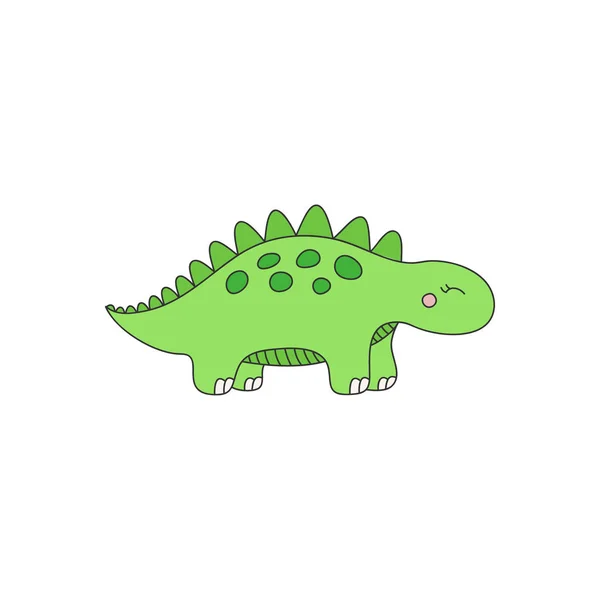 Prehistoric Dinosaur Vector Illustration Hand Drawn Stegosaurus Dinosaur Isolated — 스톡 벡터