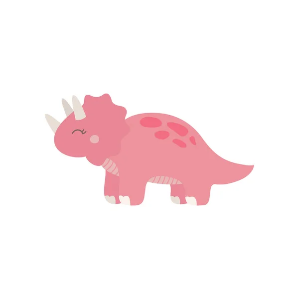 Prehistorische Dinosaurus Vector Illustratie Met Hand Getrokken Triceratops Dinosaurus Geïsoleerd — Stockvector