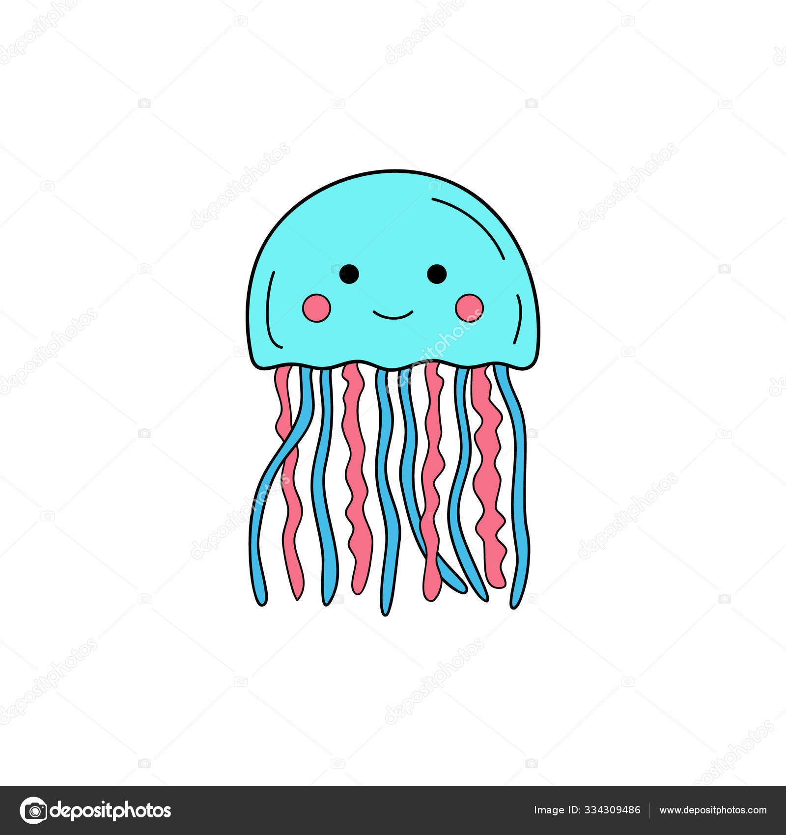 Gambar Ubur  Ubur  Untuk Diwarnai Jellyfish Outline Gambar 