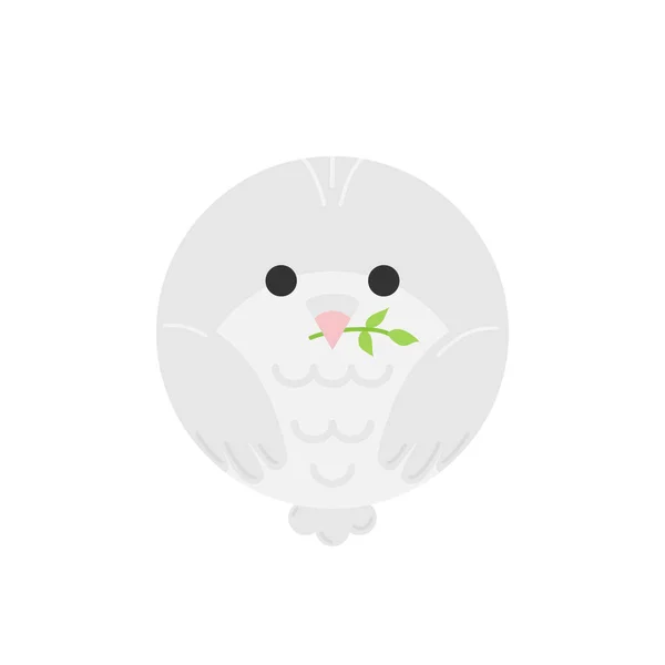 Cute Dove Bird Vector Illustration Lovely Love Symbol White Dove — Stok Vektör