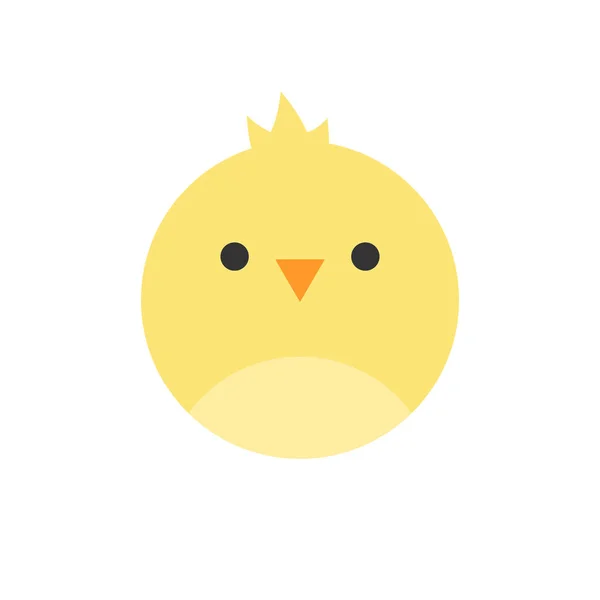 Cute Easter Chicken Vector Illustration Spring Holiday Circle Yellow Chick — Stok Vektör