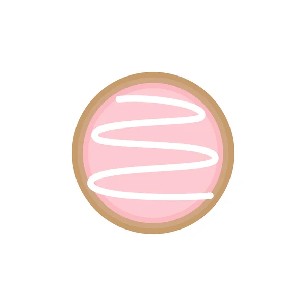 Cute Easter Egg Sugar Cookie Vector Illustration Spring Holiday Circle — Stock vektor