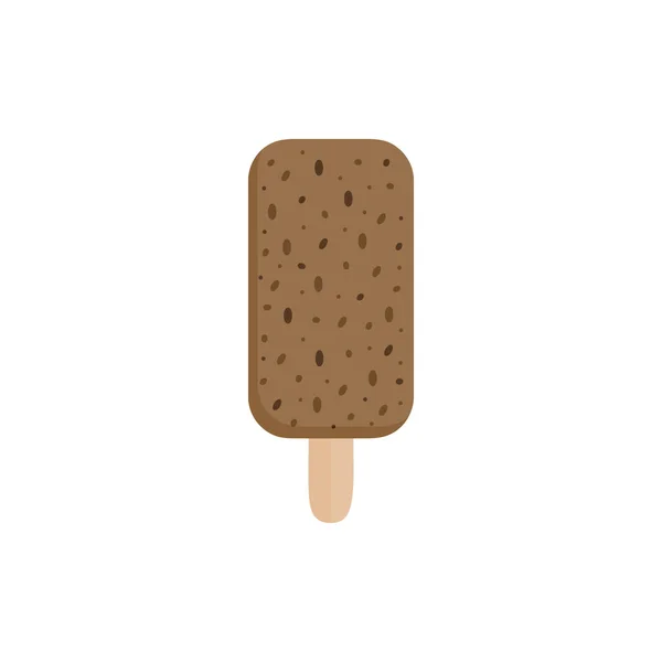 Čokoládová Nanuková Vektorová Ilustrace Zmrzlinový Lízátko Příchutí Čokolády Tyčince Letní — Stockový vektor