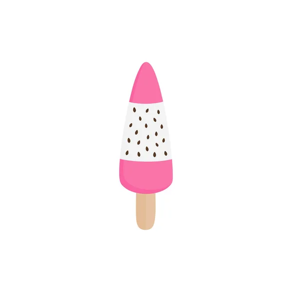 Drachenfrucht Eis Stiel Vektor Illustration Eiswürfel Mit Pitaya Fruchtgeschmack Stiel — Stockvektor