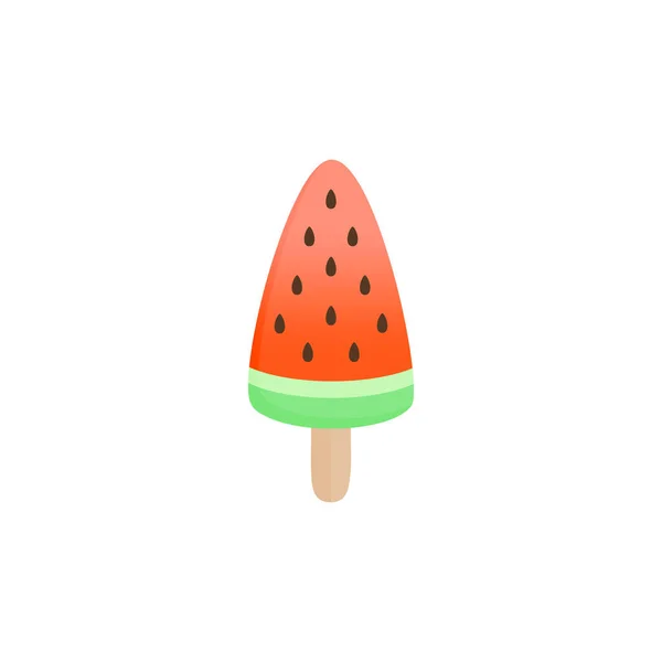 Watermelon Popsicles 일러스트 막대에 얼음을 넣는다 디저트 고립됨 — 스톡 벡터