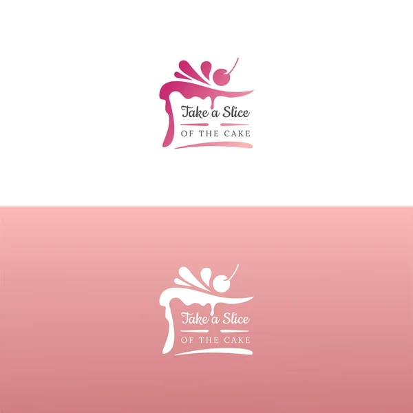 Elegant Tasty Cake Logo Design Vector Image — Stock Vector