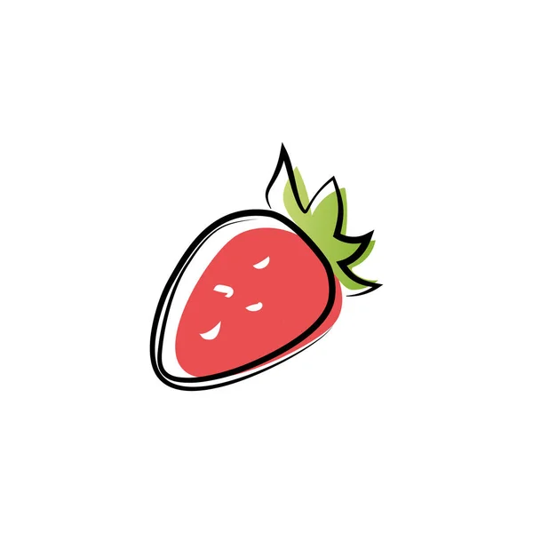 イチゴのスケッチデザイン ベクトル画像 — ストックベクタ