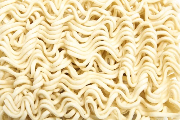 Råa Asiatiska Ramen Instant Noodle Okokt Isolerad Vit Bakgrund — Stockfoto