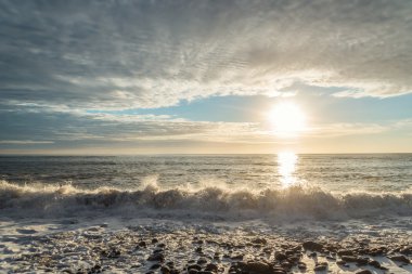 Okyanus kıyısında (Cabot Trail, Cape Breton, Nova Scotia, Kanada)