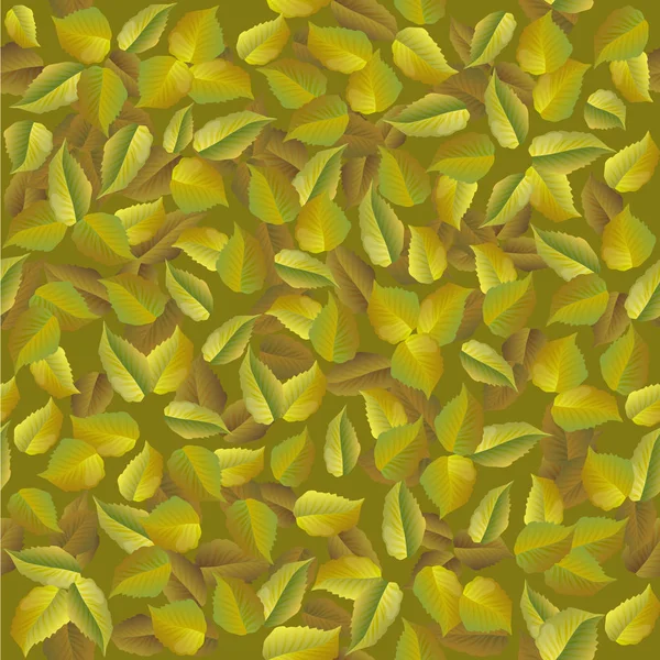 葉の秋の黄色のシームレス パターン — ストックベクタ