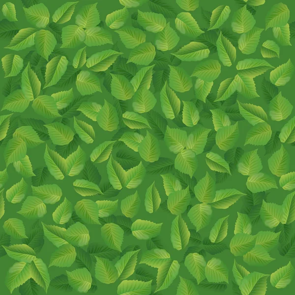 夏の緑のシームレス パターンを葉します。 — ストックベクタ