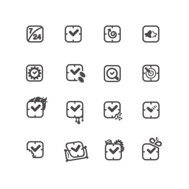 Kare şekilli zaman simgeleri için çizgi stili