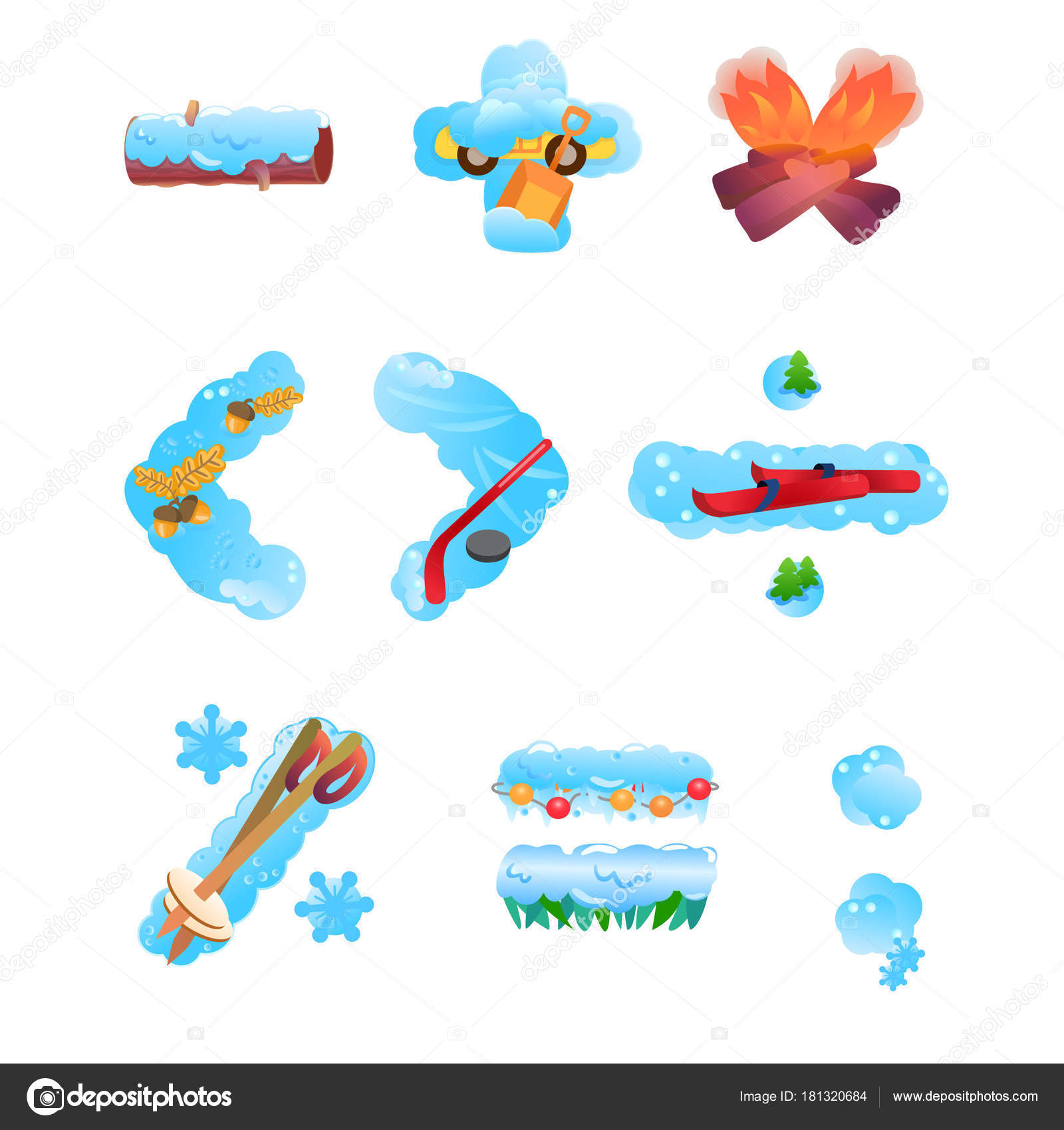 Cute Winter Math Symbols Nine Math Symbols Winter Objects Snow ...