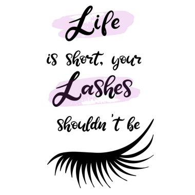 Güzellik salonu için kırbaç harfleri vektör çizimi