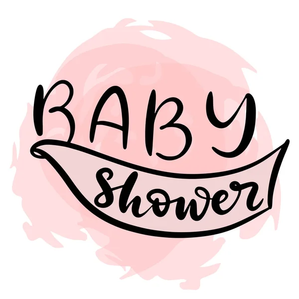 Baby shower invito con lettering disegnato a mano — Vettoriale Stock