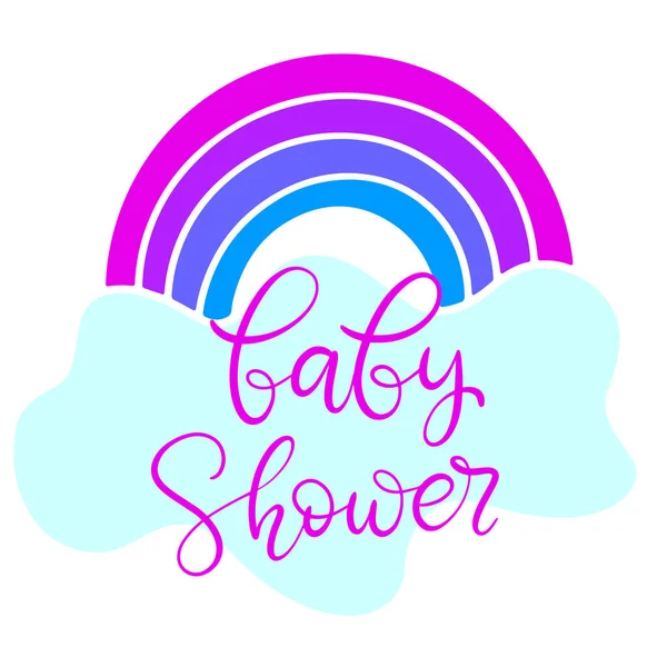 Baby douche uitnodiging met de hand getekend belettering — Stockvector