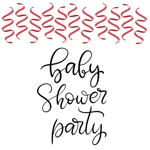 Invitation douche bébé avec lettrage à la main — Image vectorielle