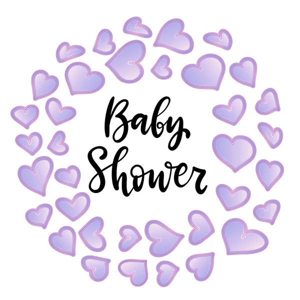 Baby dusch inbjudan med handskrift — Stock vektor