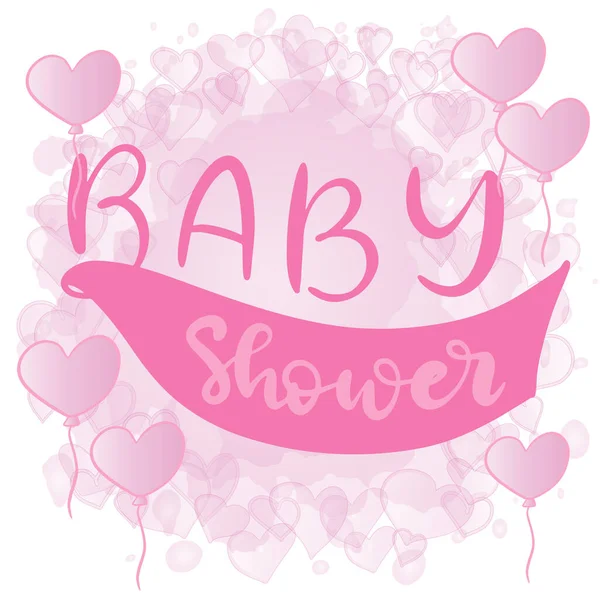 Baby shower zaproszenie z ręcznie rysowane litery — Wektor stockowy