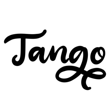 Tango dans sınıfı harfleri vektör çizimi. Pankart için tasarım şablonu, tipografi posteri, logotip, karnaval partisi.