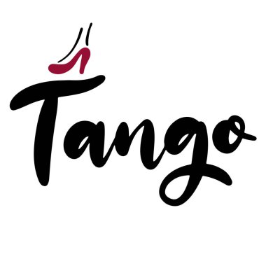 Tango dans sınıfı harfleri vektör çizimi. Pankart için tasarım şablonu, tipografi posteri, logotip, karnaval partisi.