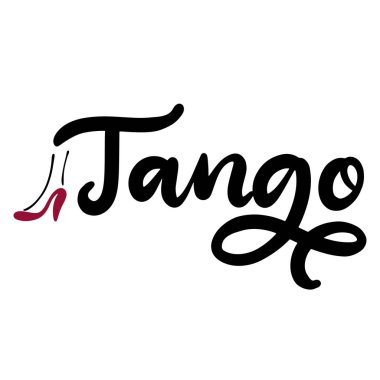 Tango dans sınıfı harfleri vektör çizimi. Pankart için tasarım şablonu, tipografi posteri, logotip, karnaval partisi.