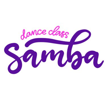 Samba dans sınıfı harfleri vektör çizimi. Pankart için tasarım şablonu, tipografi posteri, logotip, karnaval partisi.