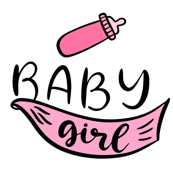 Convite de chá de bebê com letras desenhadas à mão — Vetor de Stock